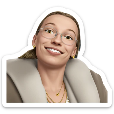 smiling boy with jewelry sticker