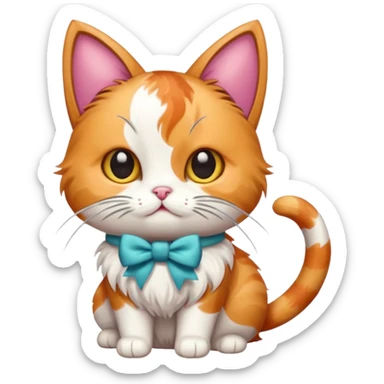 Cat with bow sticker