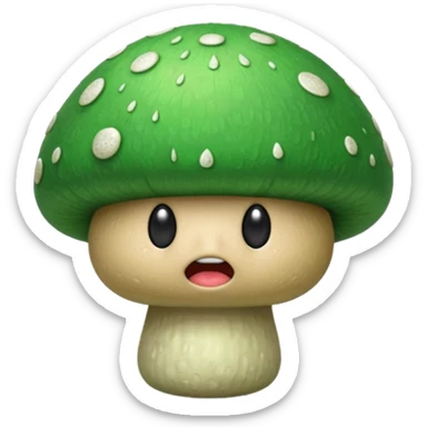 angry green mushroom giving you the middle finger sticker