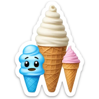 Ice cream cone but replace the ice cream with the sad emoji sticker