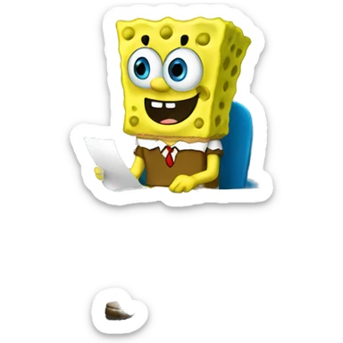 Spongebob taking an SAT exam sticker