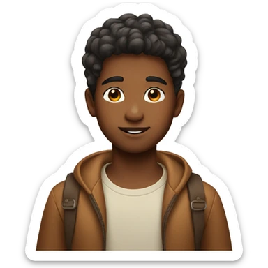 a boy with deer beauty face sticker