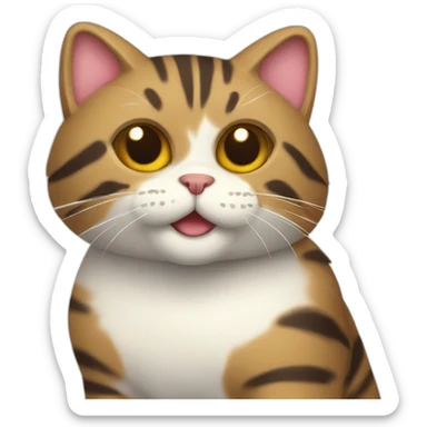 gato color rayado jugando sticker