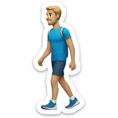 white guy walking using sports wear sticker