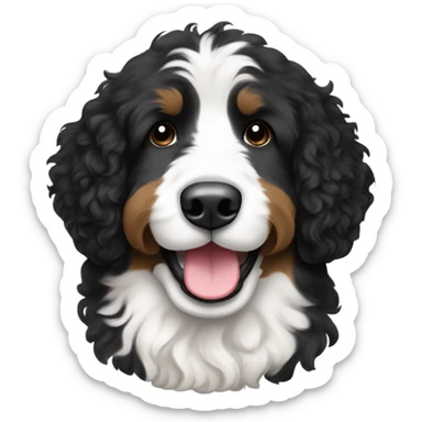 Black and white bernedoodle  sticker