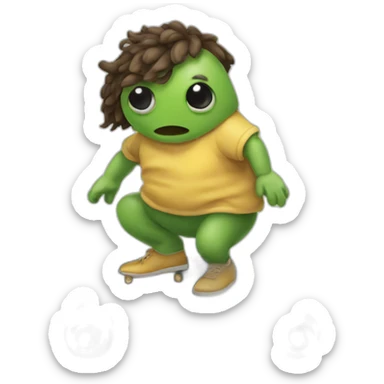 Sapo gordo en patinete sticker