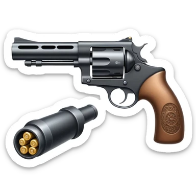 Scoped revolver with slug rounds sticker
