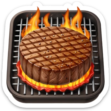 Steak – sizzling meat on the grill
 sticker
