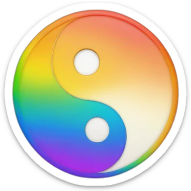 rainbow yin yang sticker
