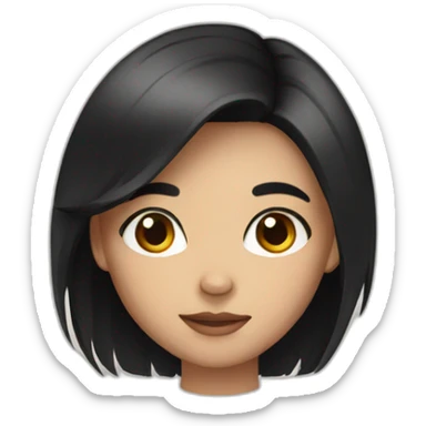 girl with black hair and brown eyes sticker