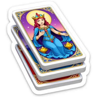 A stack of tarot cards sticker