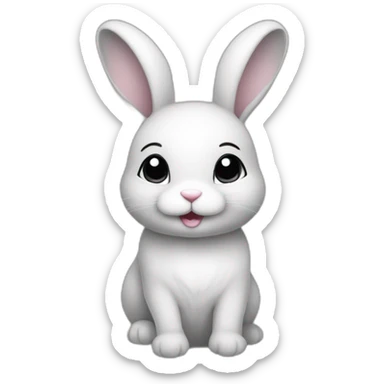 a little bunny black and white sticker