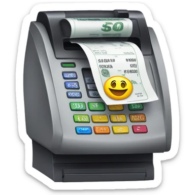 payment terminal PRINTING RECEIPT saying 5000 dolar sticker