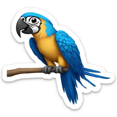 macaw blue and gold sticker