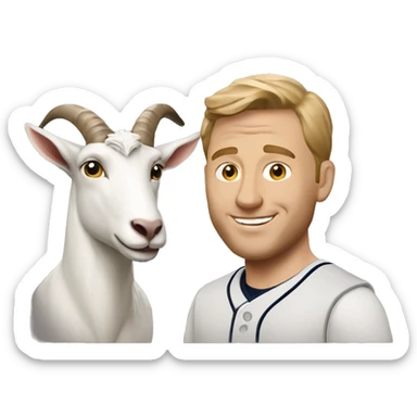 White man with goat-teak New York Yankees  sticker