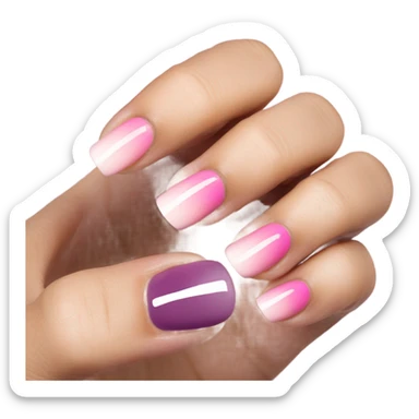 pink ombré nails  sticker