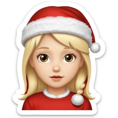 Blondie girl santa clauss sticker