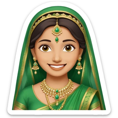 Indian bride in green saree sticker