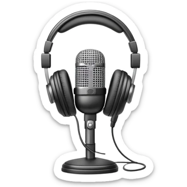 generate realistic detailed podcast in 3d style sticker