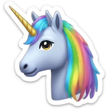 Licorne pet arc en ciel sticker