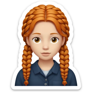 thick ginger braids sticker