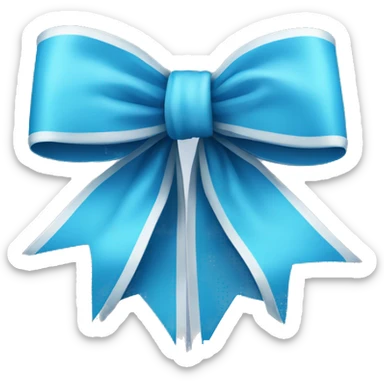 Blue bow with two long ribbons sticker