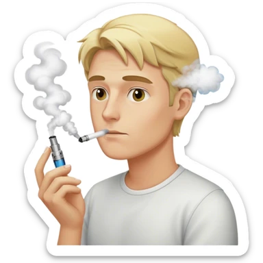 Blonde man vaping sticker