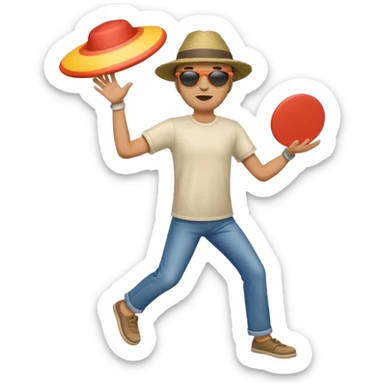 Man throwing a frisbee to the right, full body sticker