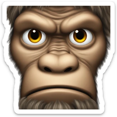 mean bigfoot face sticker