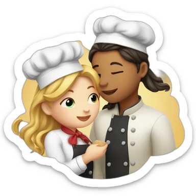 a girl giving a chef kiss sticker