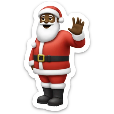 Combine the salute emoji with Santa  sticker