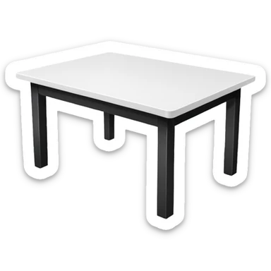 top view of an empty white dining table sticker