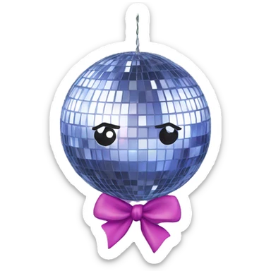 Disco ball with a bow  sticker