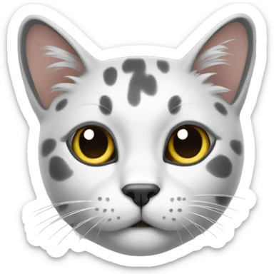a cat with a bright gray spot on its head sticker