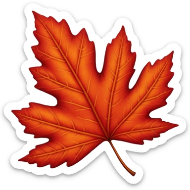 red autumn leaf  sticker