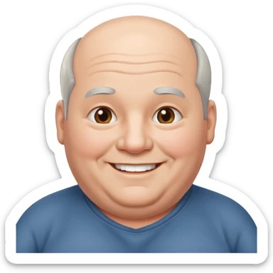 obése avec des cheveux gris calvitie sticker