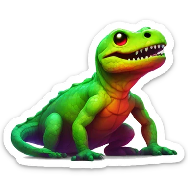 neon paint splotched reptile       sticker