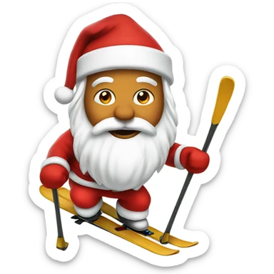 a skiing santa sticker