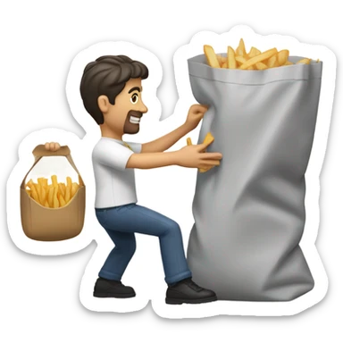 mark andrews putting the fries in the bag sticker
