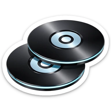 two black computer disk sticker