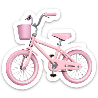 cute children's bicycle in pastel pink with training wheels sticker
