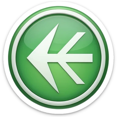 circulo verde con una flecha blanca dentro sticker