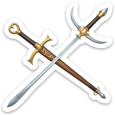 CREA UN ARSENAL DE ARMAS PERO QUE TENGA ESPADAS, CUCHILLOS Y ARCOS Y LANZA sticker