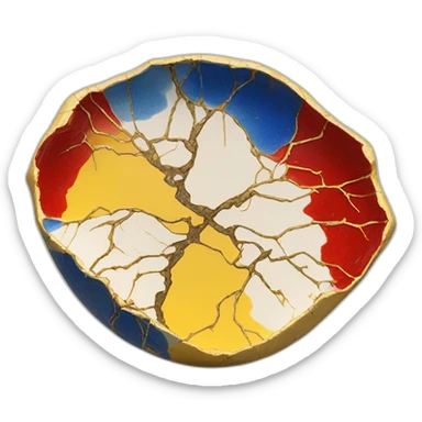 Kintsugi ecuador yellow, red and blue sticker