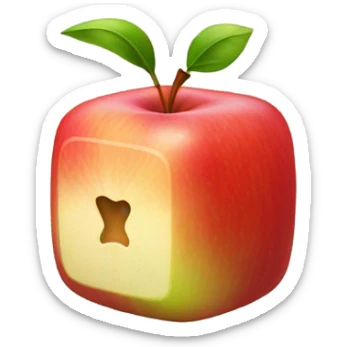One cube shaped apple sticker