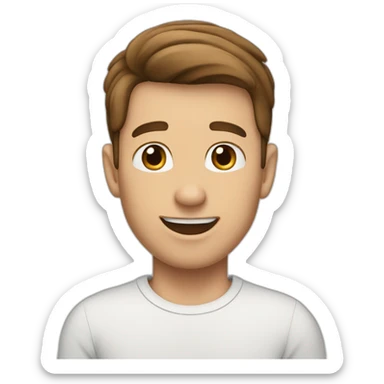 White Male with Brown Hair Wearing Mickey Mouse Ears sticker