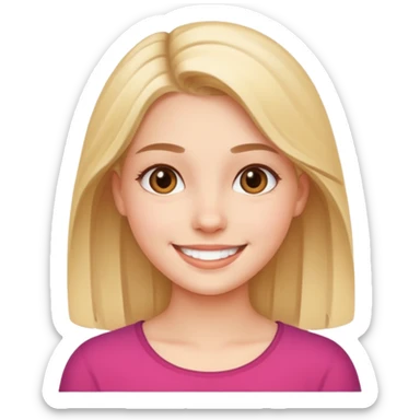 create the head okf the young pretty gitl in ios style smiling sticker