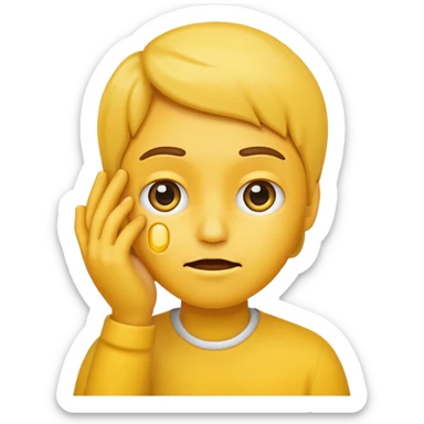 Emoji face and hand in face like are you stupid sticker