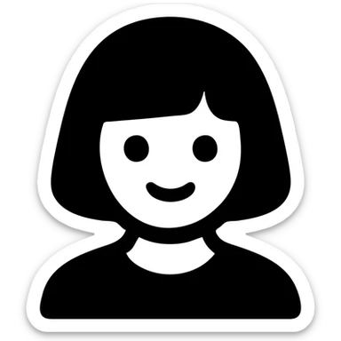 A girl with a bob haircut sticker