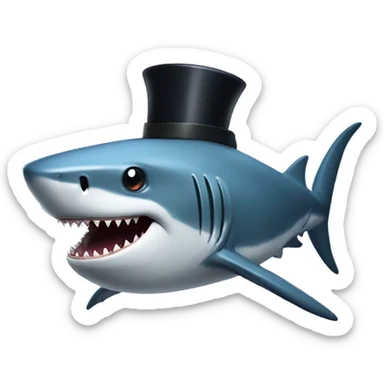 Shark with a top hat sticker